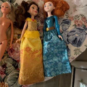 Mattel Princess Doll Set with Yellow and Blue Dresses